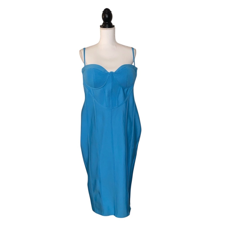 Fashion Nova Victoria Bandage Dress Corset Aqua Blue Women’s 1XL